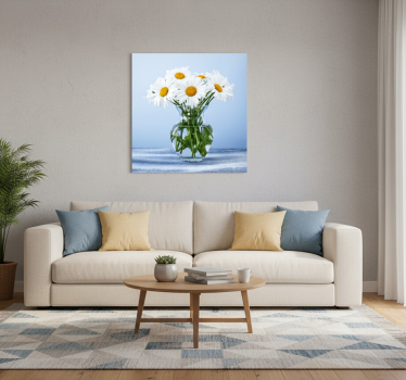 Poster salotto fiori di margherita in vasi di vetro - TenStickers