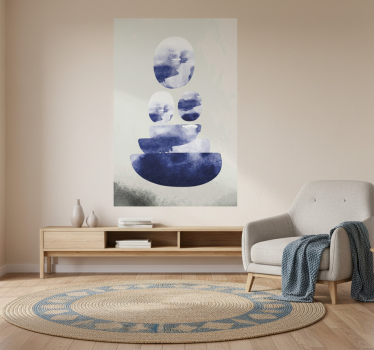 Poster salotto forma blu - TenStickers