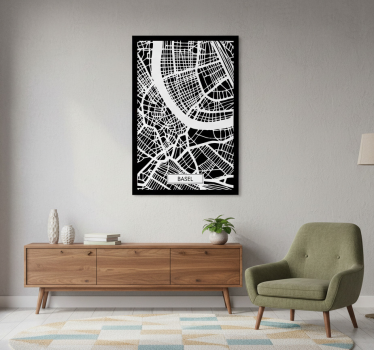 Poster salotto mappa topografica di basilea - TenStickers