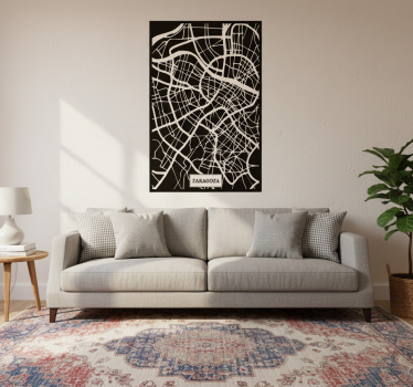 Poster salotto mappa topografica zaragoza - TenStickers