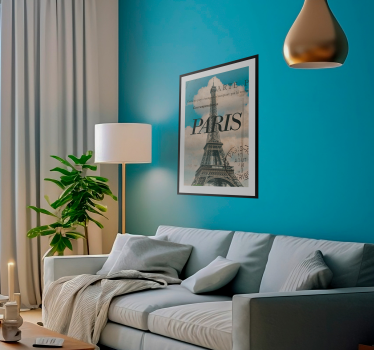 Poster salotto carta postale di Parigi - TenStickers