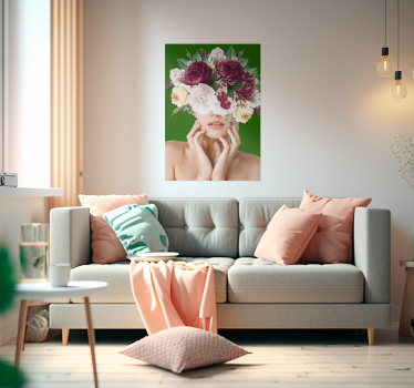 Poster stile floreale e donna - TenStickers
