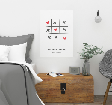 Poster tris con iniziali personalizzate - TenStickers