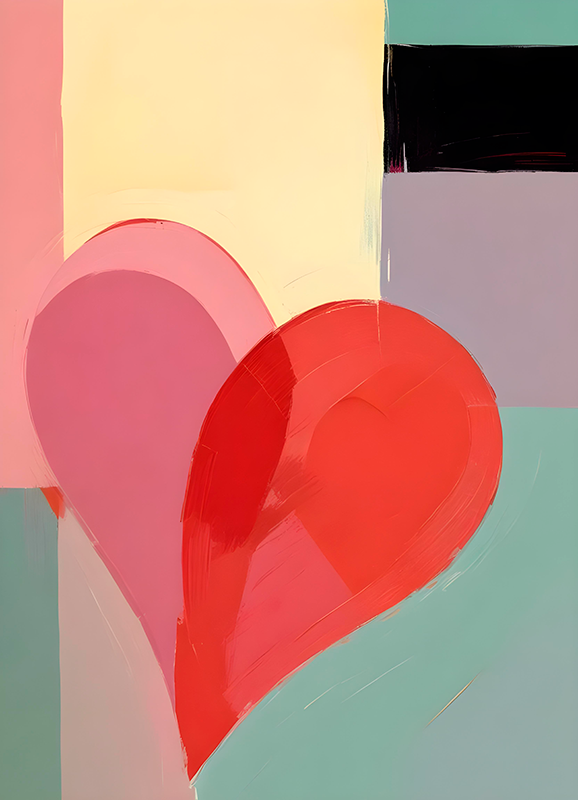 Poster fotografico realistico dipinto a cuore - TenStickers