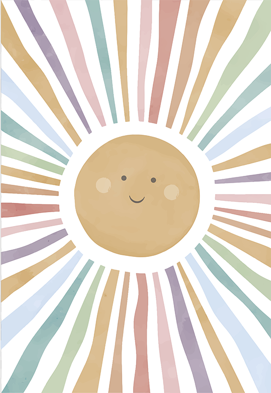 Poster d'arredo per la cameretta sole felice - TenStickers