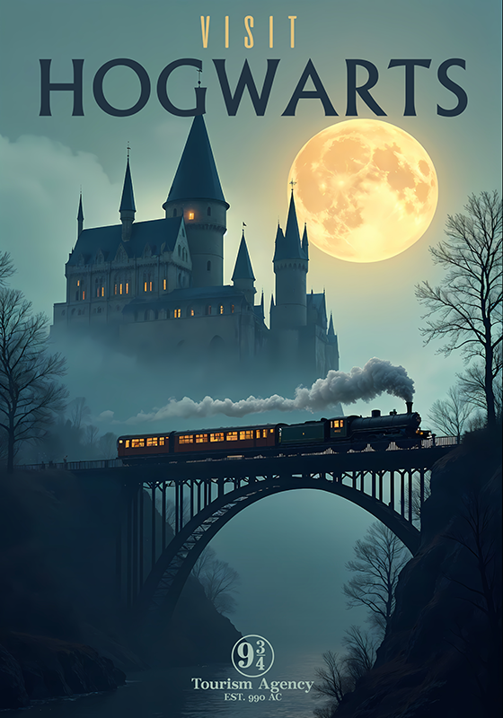 Poster camera ragazzi visitare hogwarts - TenStickers