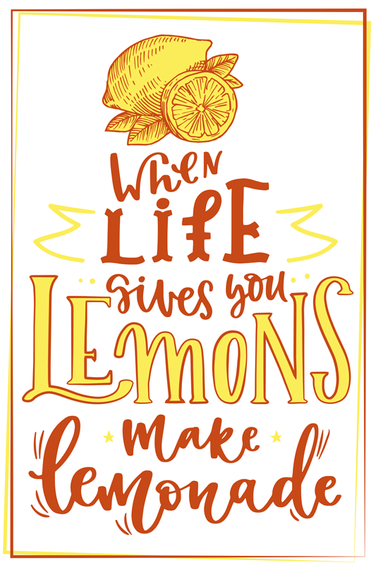 Poster da cucina citazione di schizzo al limone - TenStickers
