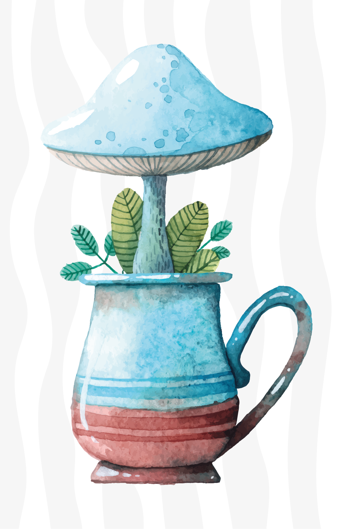 Poster da cucina design di funghi carini in tazza - TenStickers