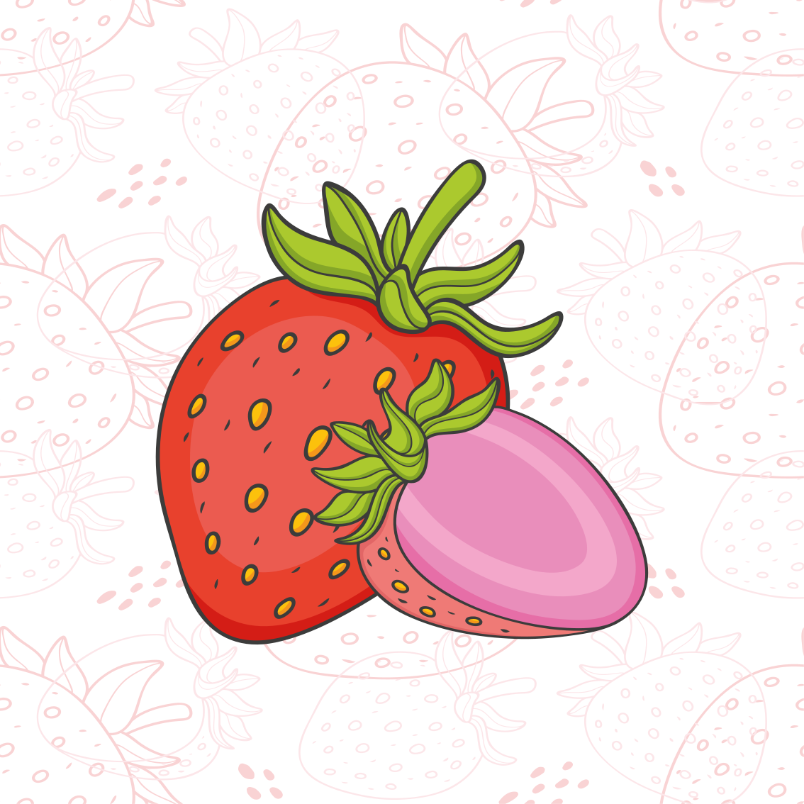 Poster da cucina fragole rosse e rosa senza soluzione - TenStickers
