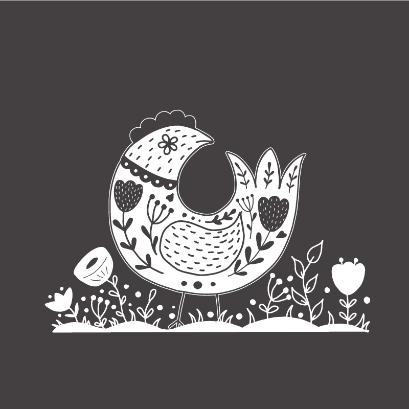 Poster da cucina galline orgogliose con fiori polacchi - TenStickers