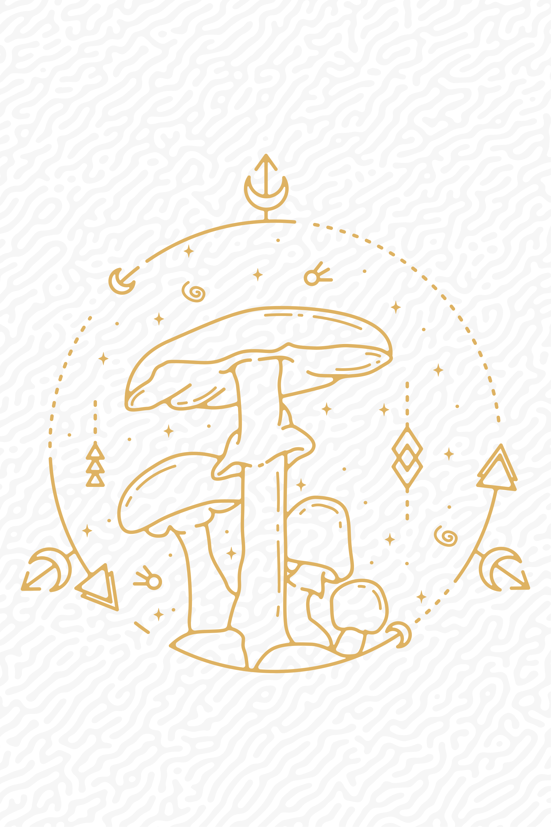 Poster da cucina design monoline fungo geometrico - TenStickers