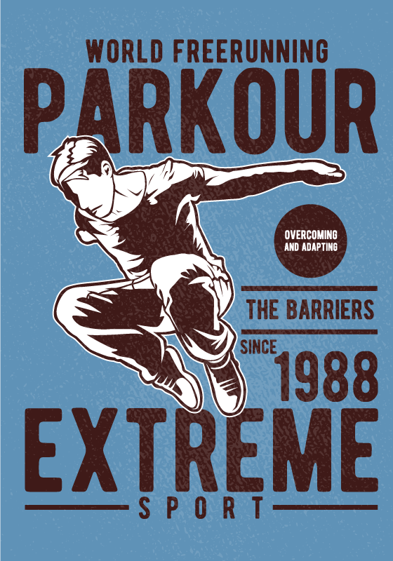 Poster camera ragazzi parkour vintage - TenStickers
