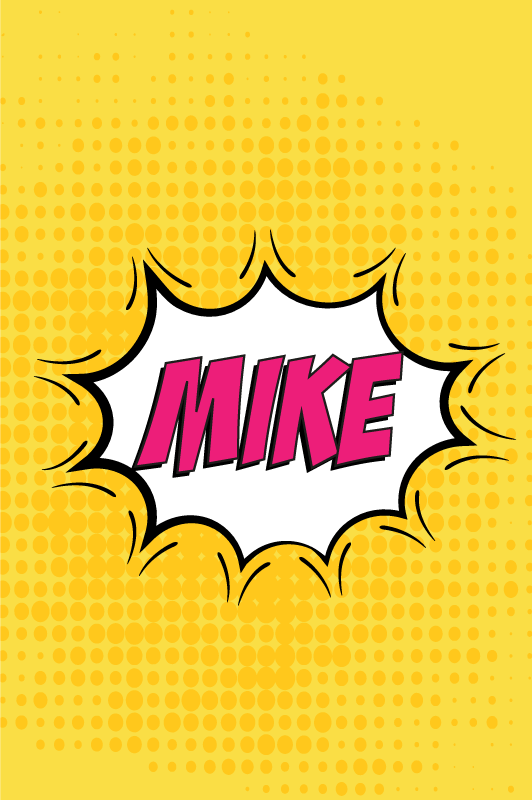 Poster camera ragazzi nome fumetto - TenStickers