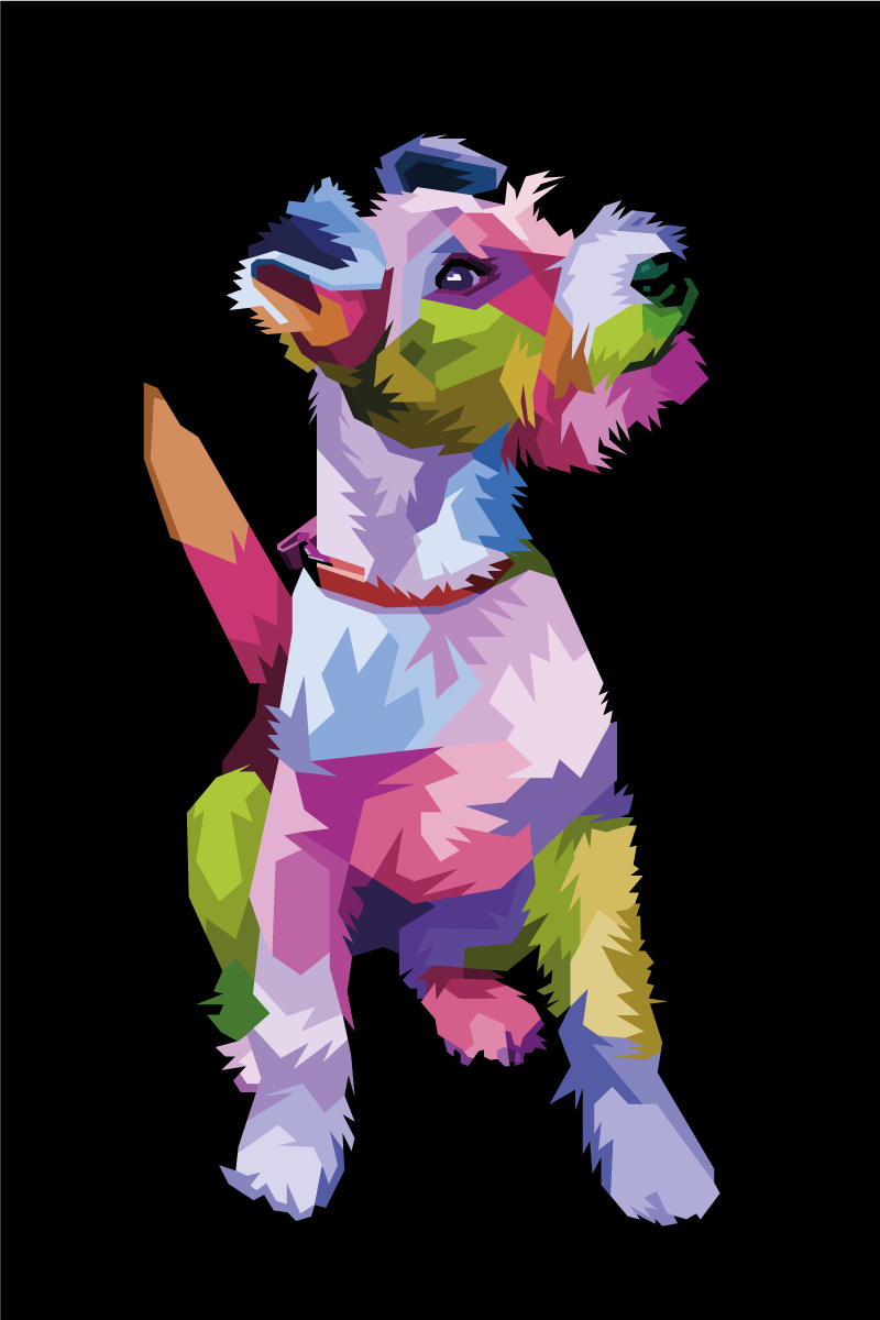 Poster salotto animali geometrici fox terrier - TenStickers