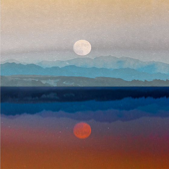 Poster salotto design della bellissima luna nello spazio - TenStickers