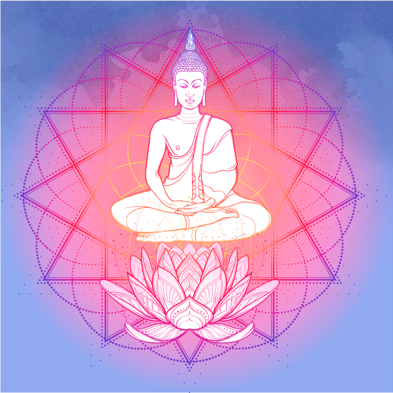 Poster salotto mandala buddha in meditazione - TenStickers