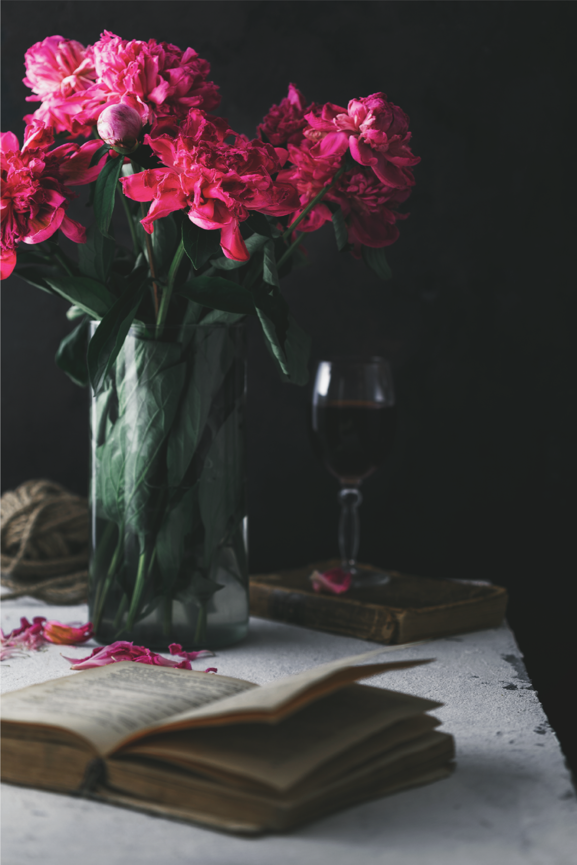 Poster salotto bicchiere di vino e vaso - TenStickers