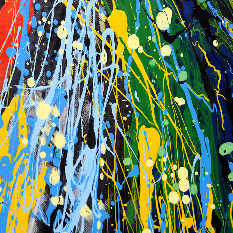 Poster salotto esplosione di colori arcobaleno - TenStickers