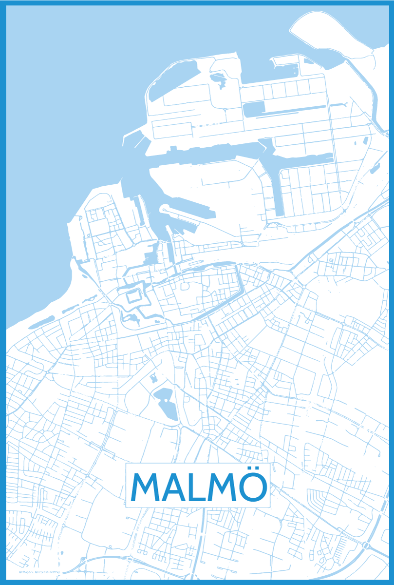 Poster salotto mappa di malmo - TenStickers