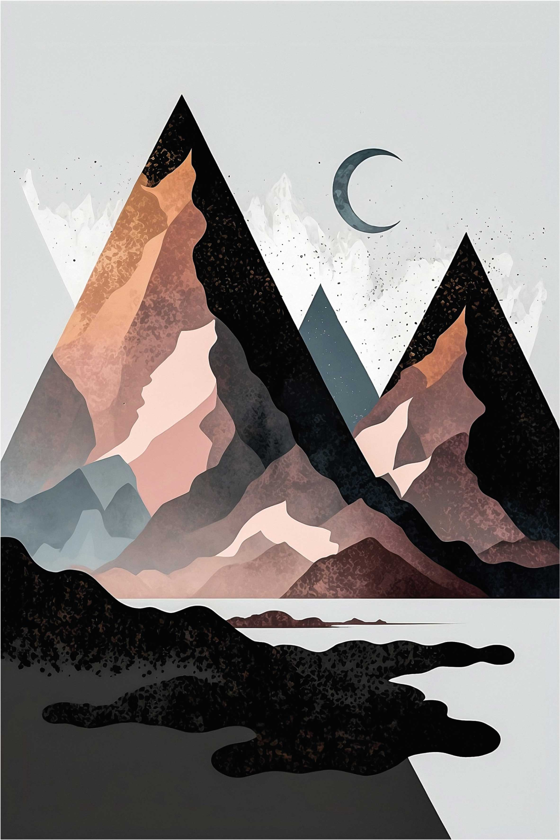 Poster salotto montagne geometriche nordiche - TenStickers