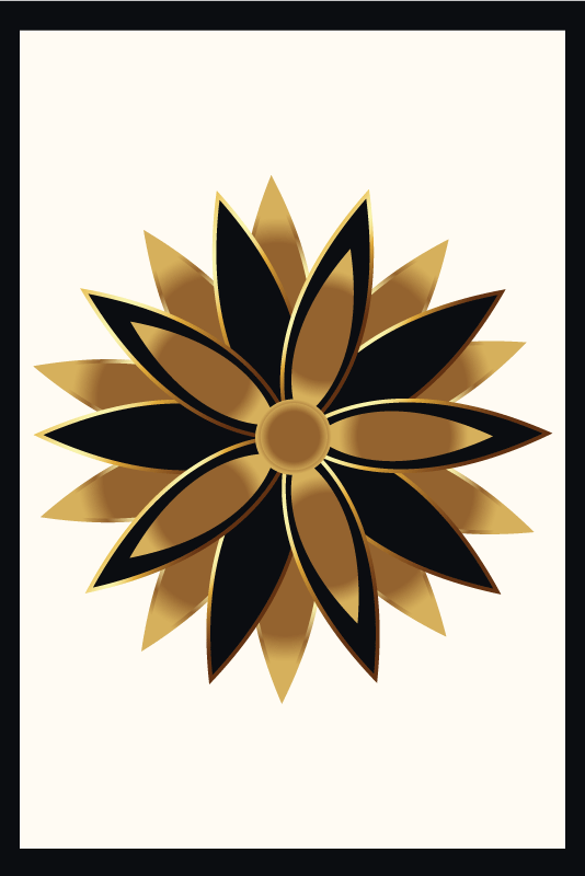Poster salotto fiori d'oro - TenStickers