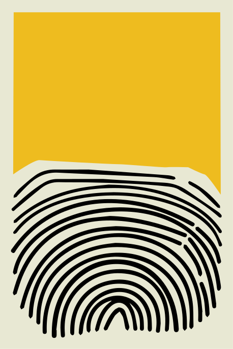 Poster salotto quadro astratto giallo con linee nere - TenStickers