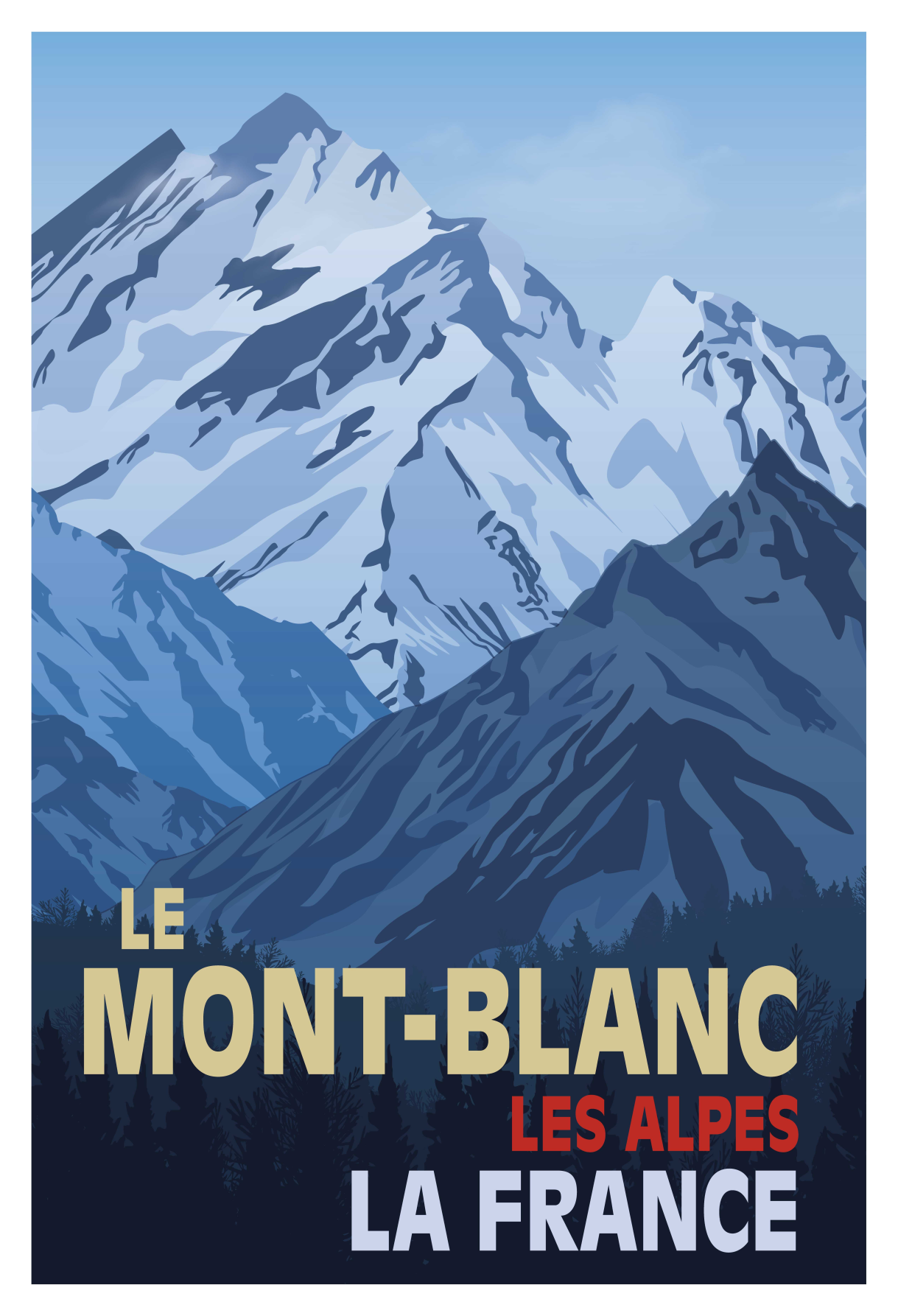 Poster salotto stile retro mont-blanc - TenStickers