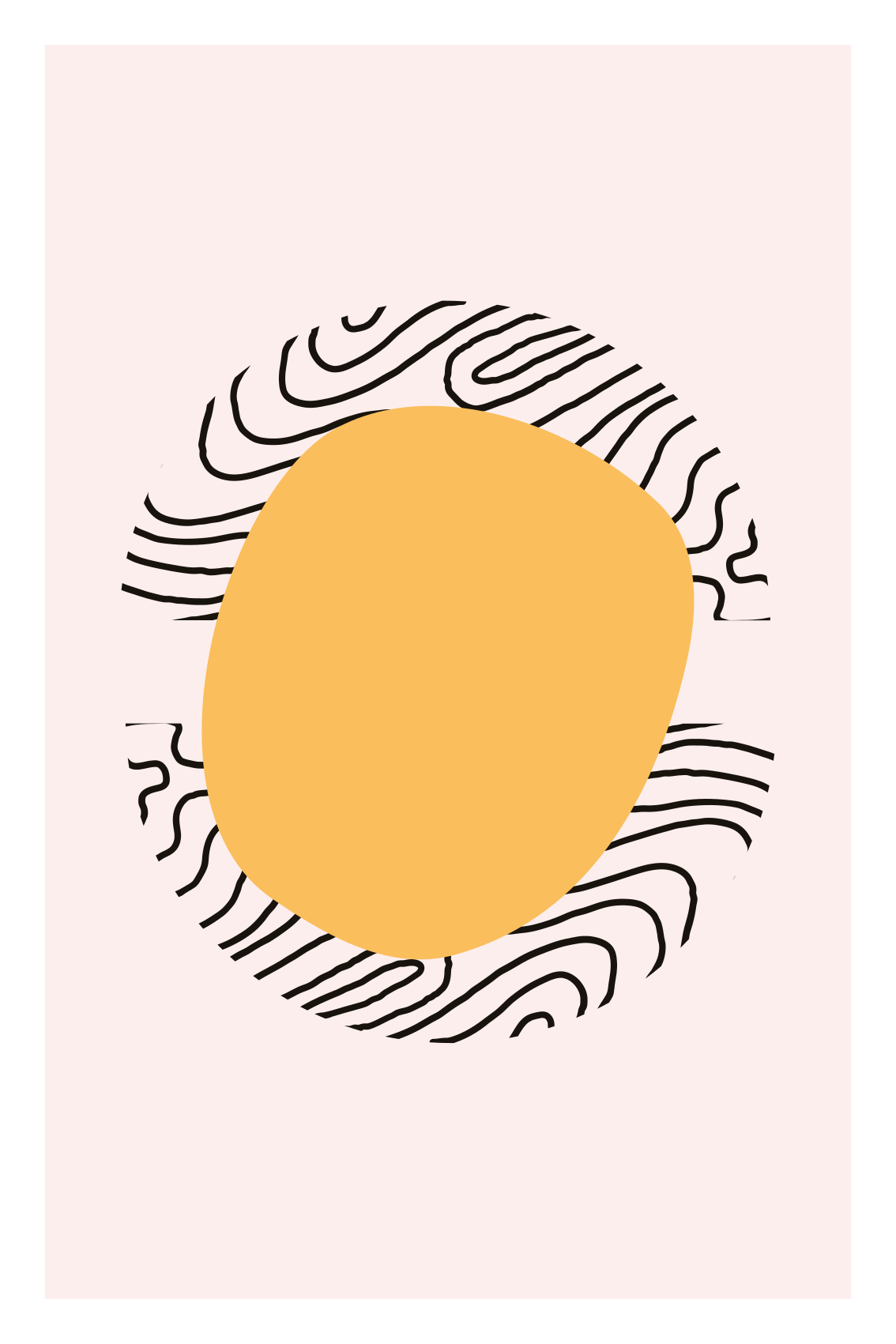 Poster salotto linee e forma gialla - TenStickers