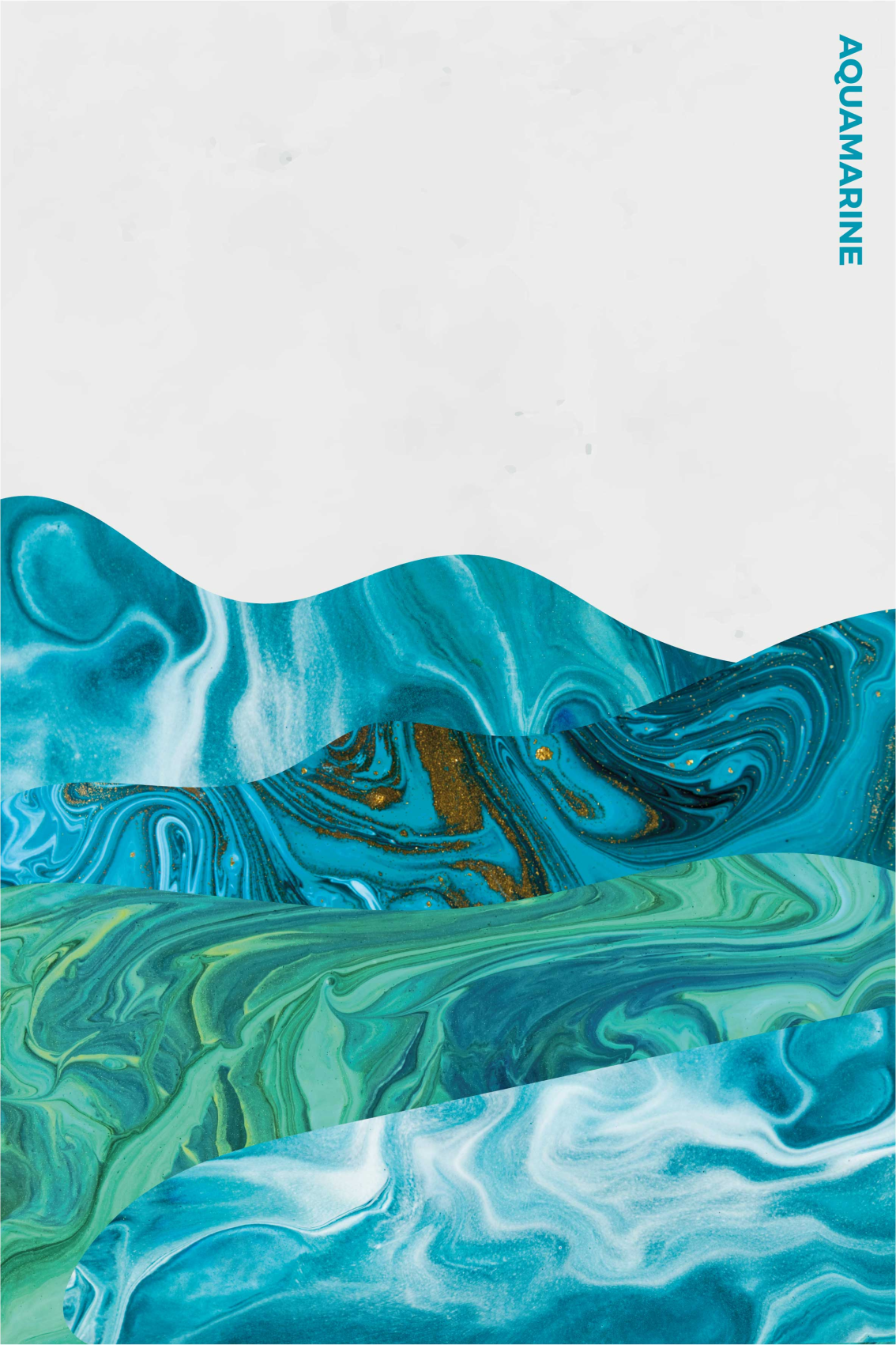 Poster salotto linee curve acquamarina - TenStickers