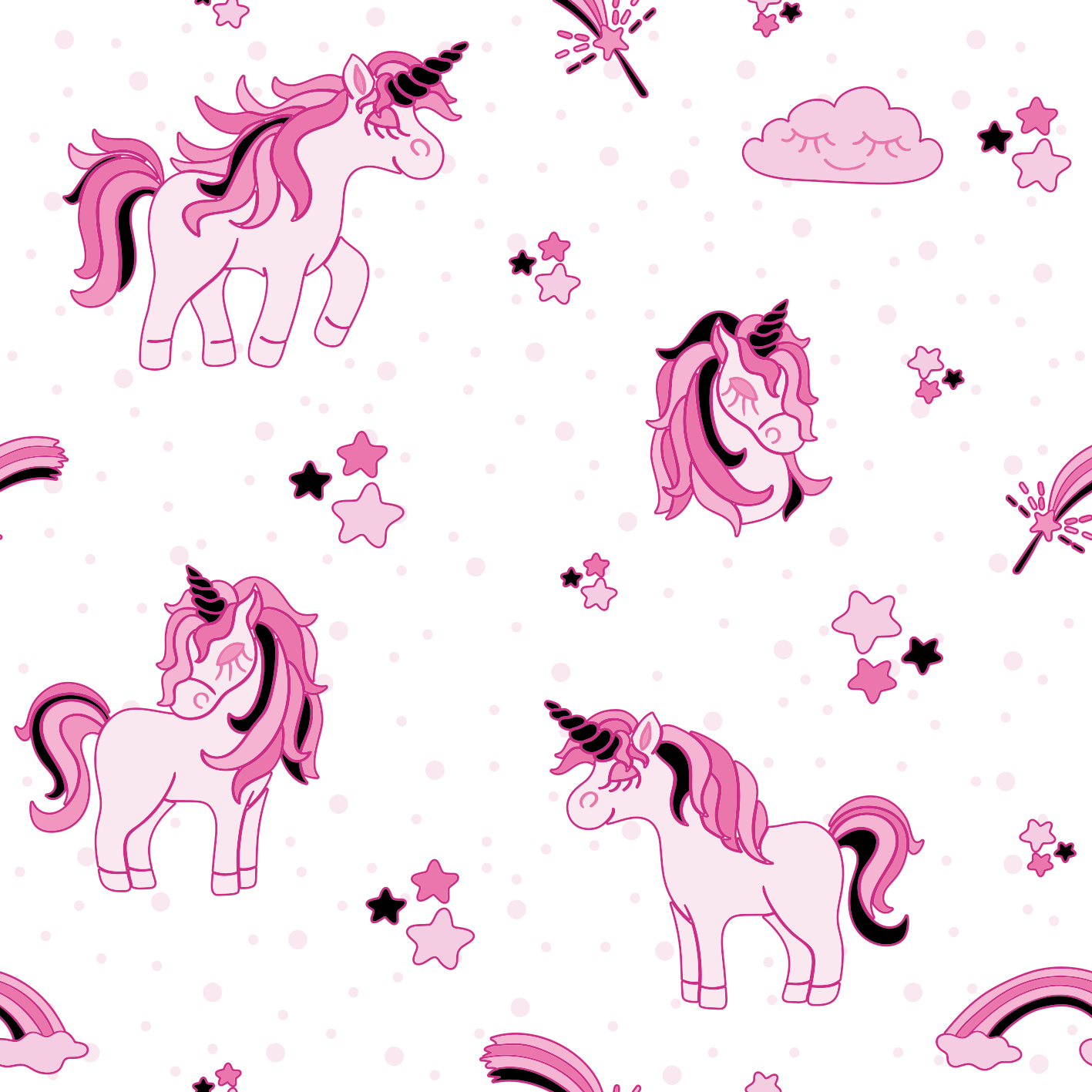 Poster d'arredo per la cameretta mondo unicorni doodle - TenStickers