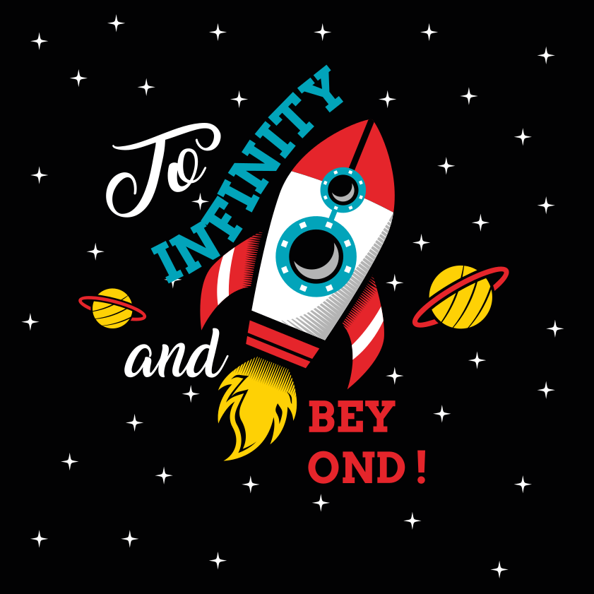 Poster d'arredo per la cameretta oltre l'infinito - TenStickers