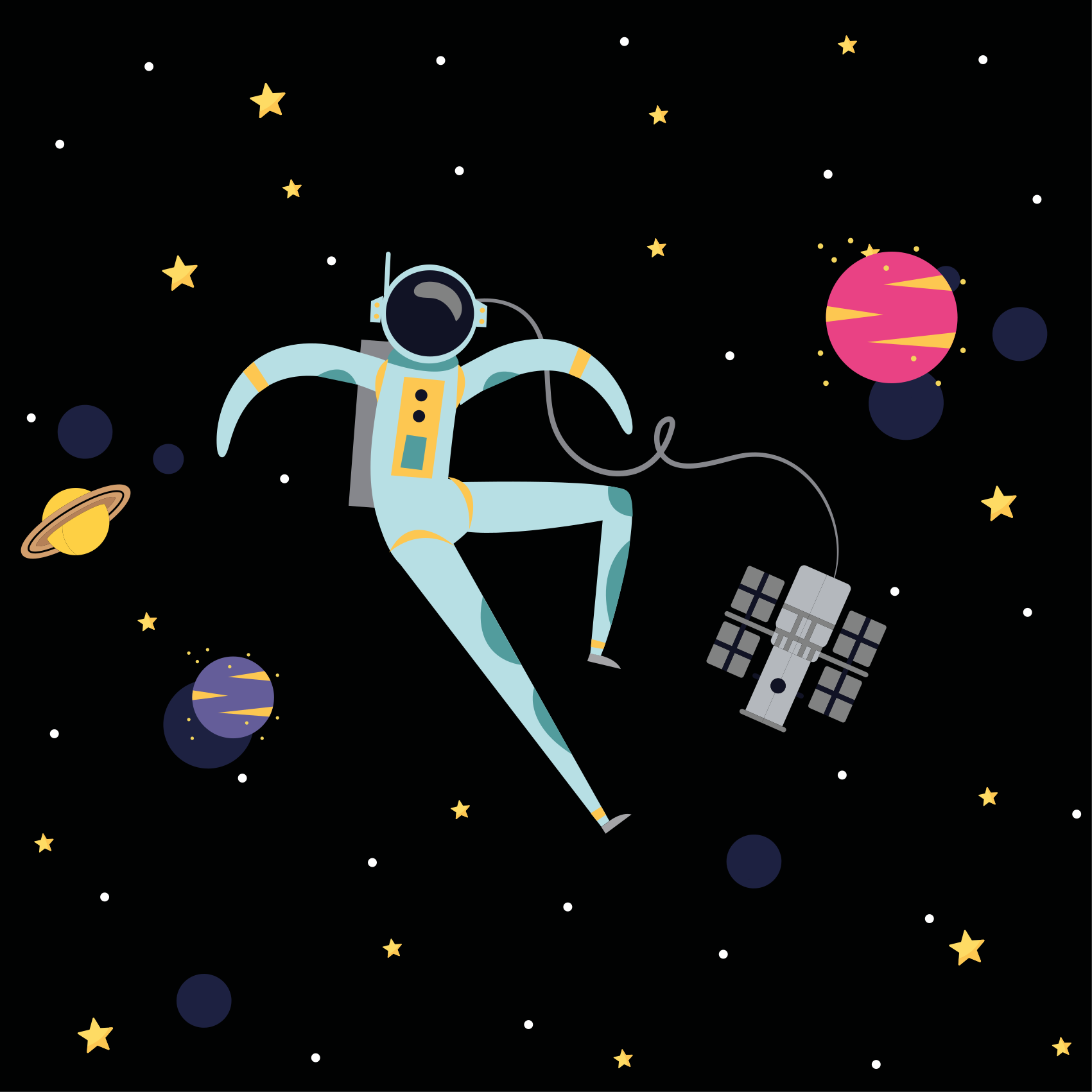 Poster d'arredo per la cameretta astronauta flottante - TenStickers