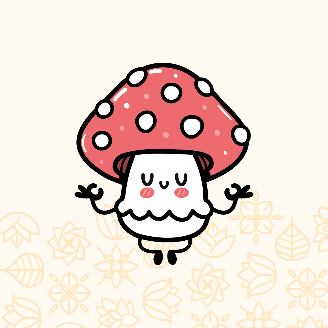 Poster d'arredo per la cameretta funghi buffi e felici - TenStickers