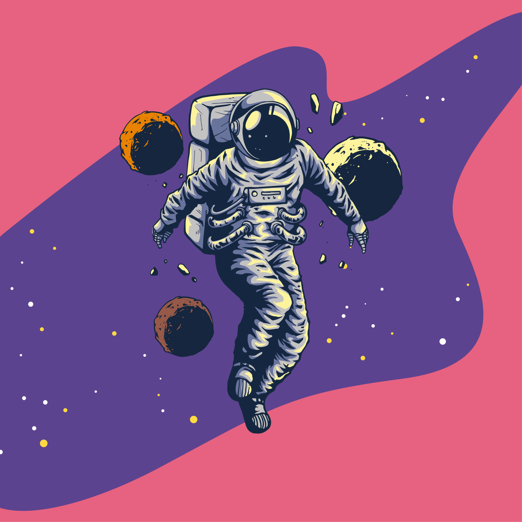 Poster d'arredo per la cameretta astronauta volando - TenStickers