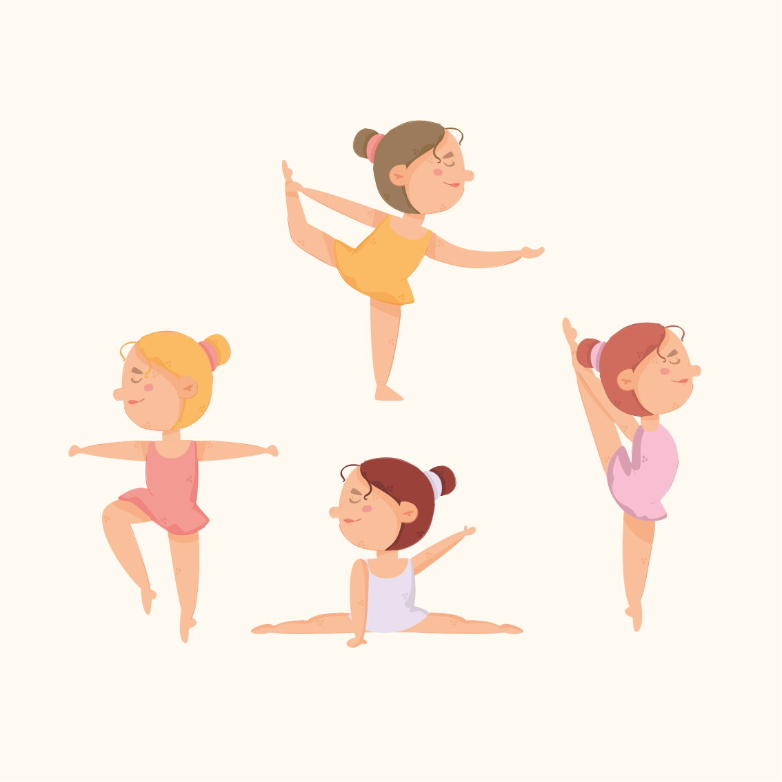 Poster d'arredo per la cameretta ballerine in stretching - TenStickers