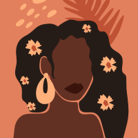 Poster a tema floreale donna astratta estetica - TenStickers