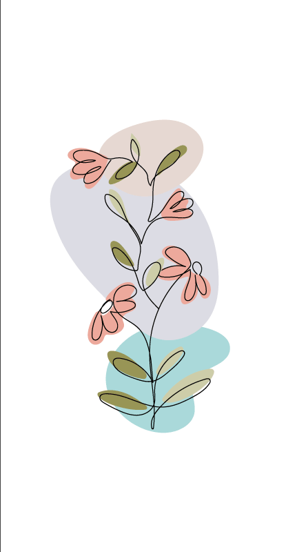 Poster piante e fiori design minimalista margherite e rose - TenStickers