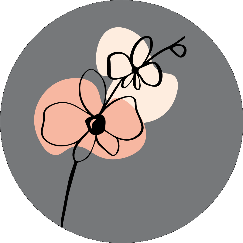 Poster piante e fiori design astratto orchidee - TenStickers