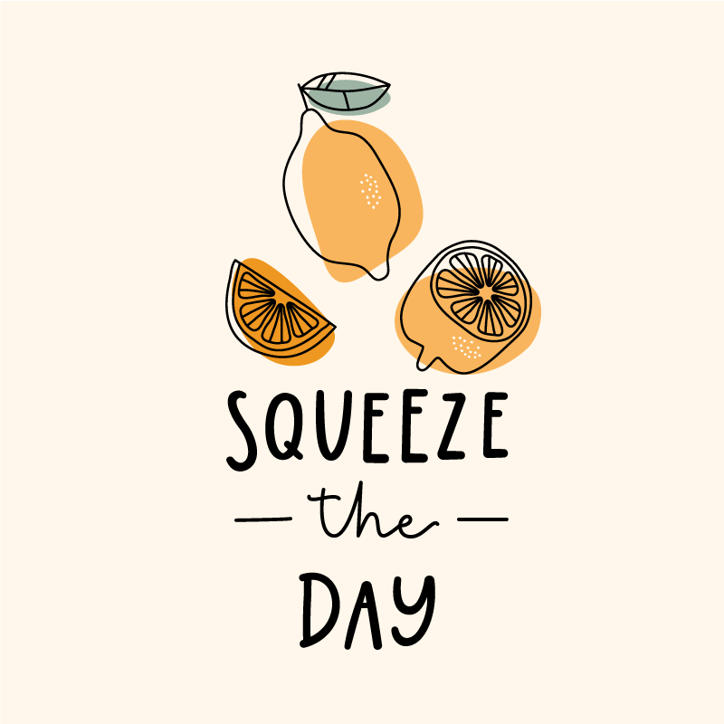 Poster citazioni divertente con limone e arancia - TenStickers