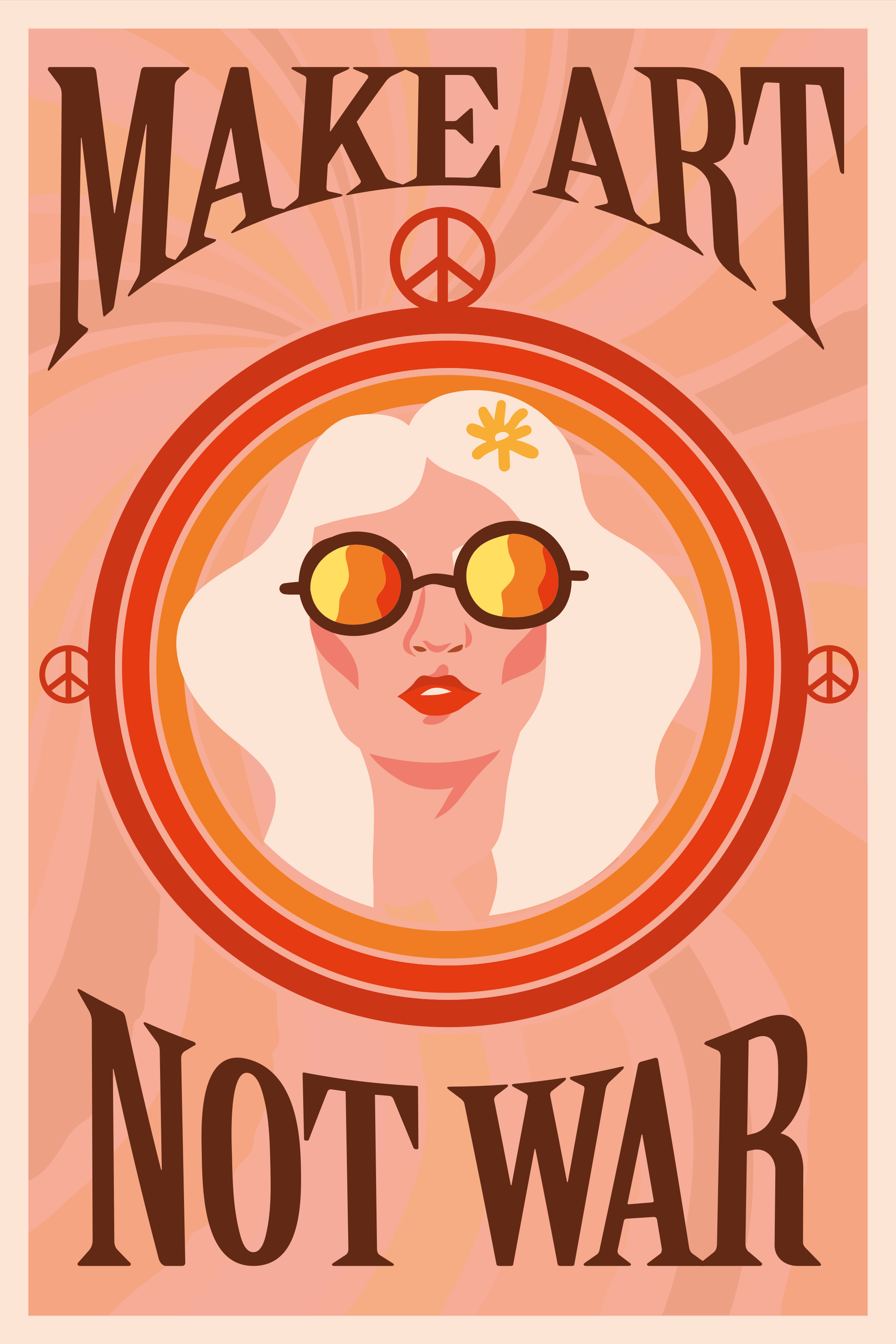 Poster citazioni fai arte non guerra - TenStickers
