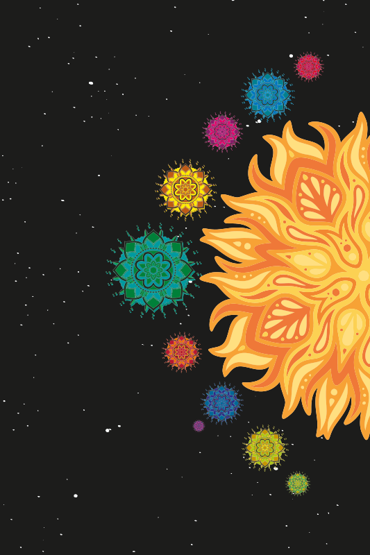 Poster adolescenti mandala del sistema solare - TenStickers