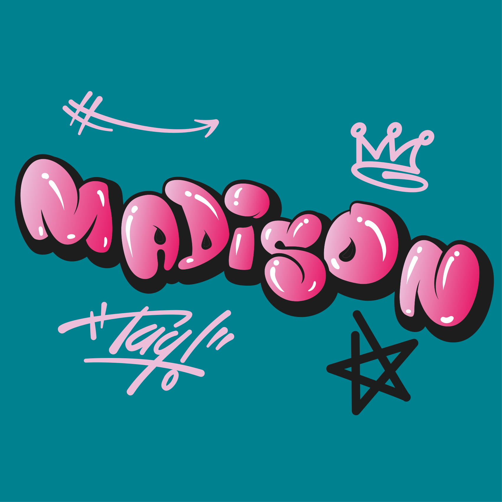 Poster camera ragazzi design di nome creativo - TenStickers