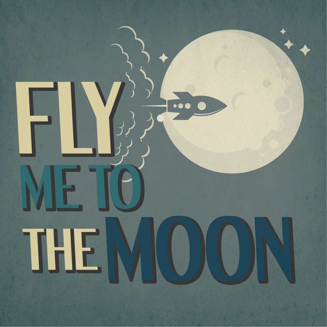 Poster camera ragazzi viaggio in razzocielo luna - TenStickers