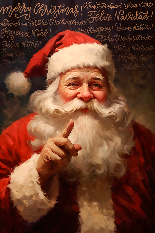 Poster di babbo natale ritratto di babbo natale - TenStickers