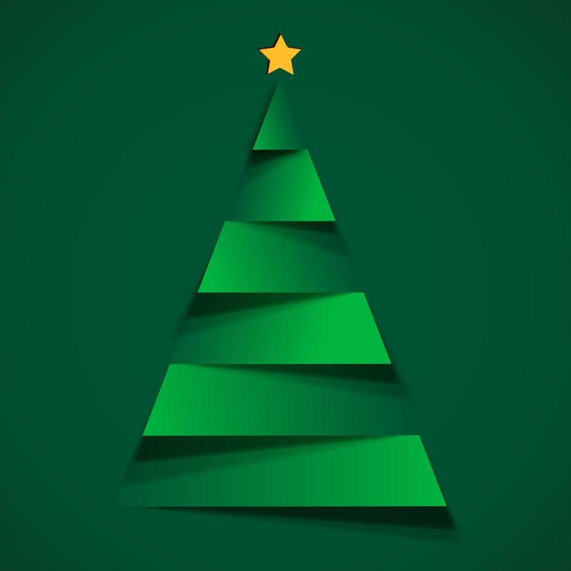 Poster di babbo natale albero di natale moderno - TenStickers