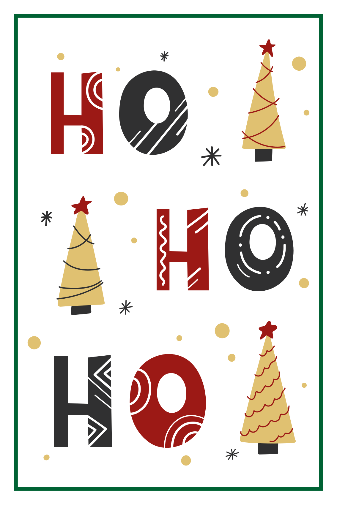Poster di babbo natale design testo natalizio ho ho ho - TenStickers