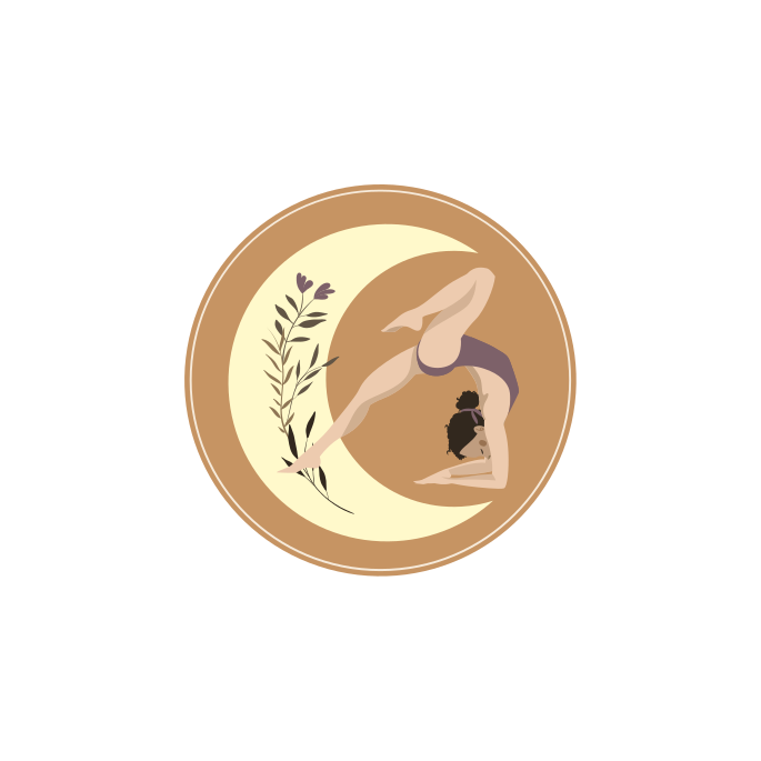 Poster sport illustrazione posa yoga con luna - TenStickers