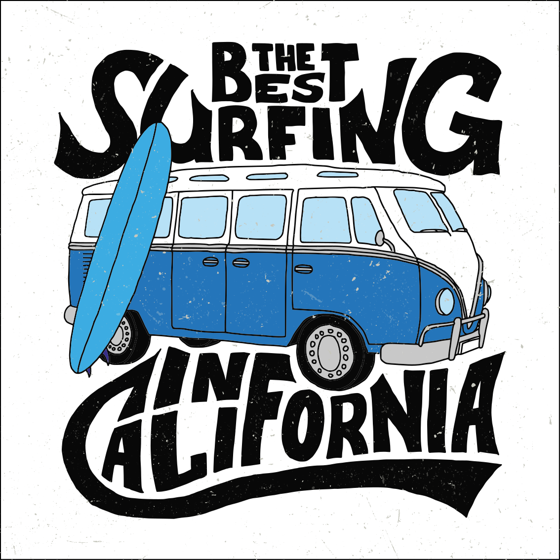 Poster sport surfing furgone california - TenStickers