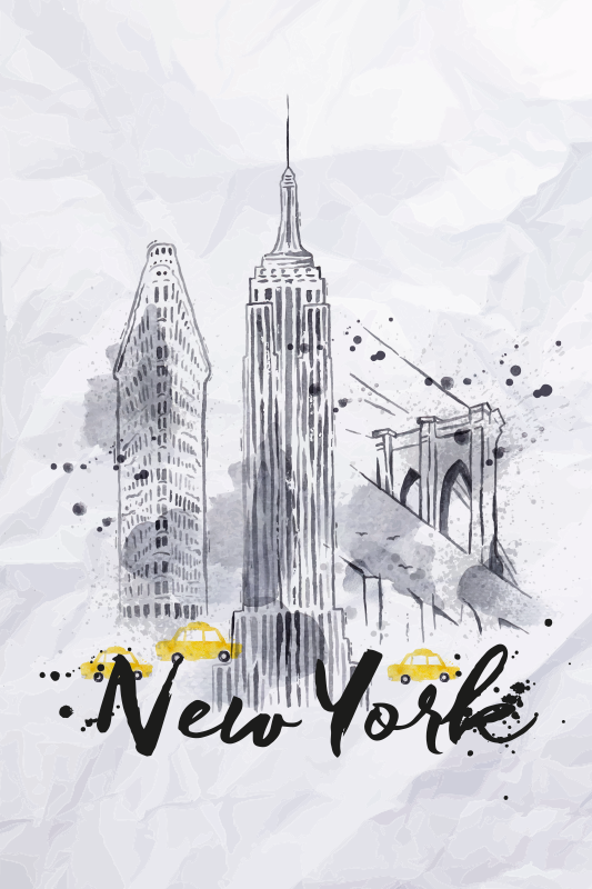 Poster città skyline di new york - TenStickers