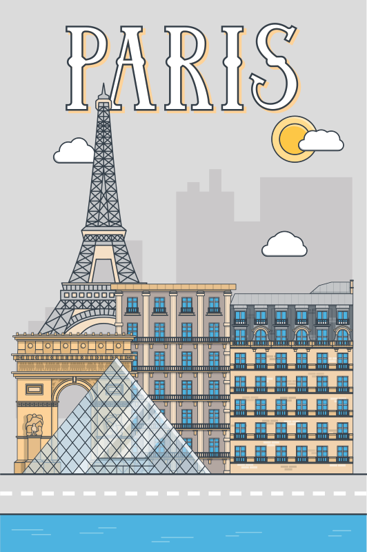 Poster città parigi - TenStickers
